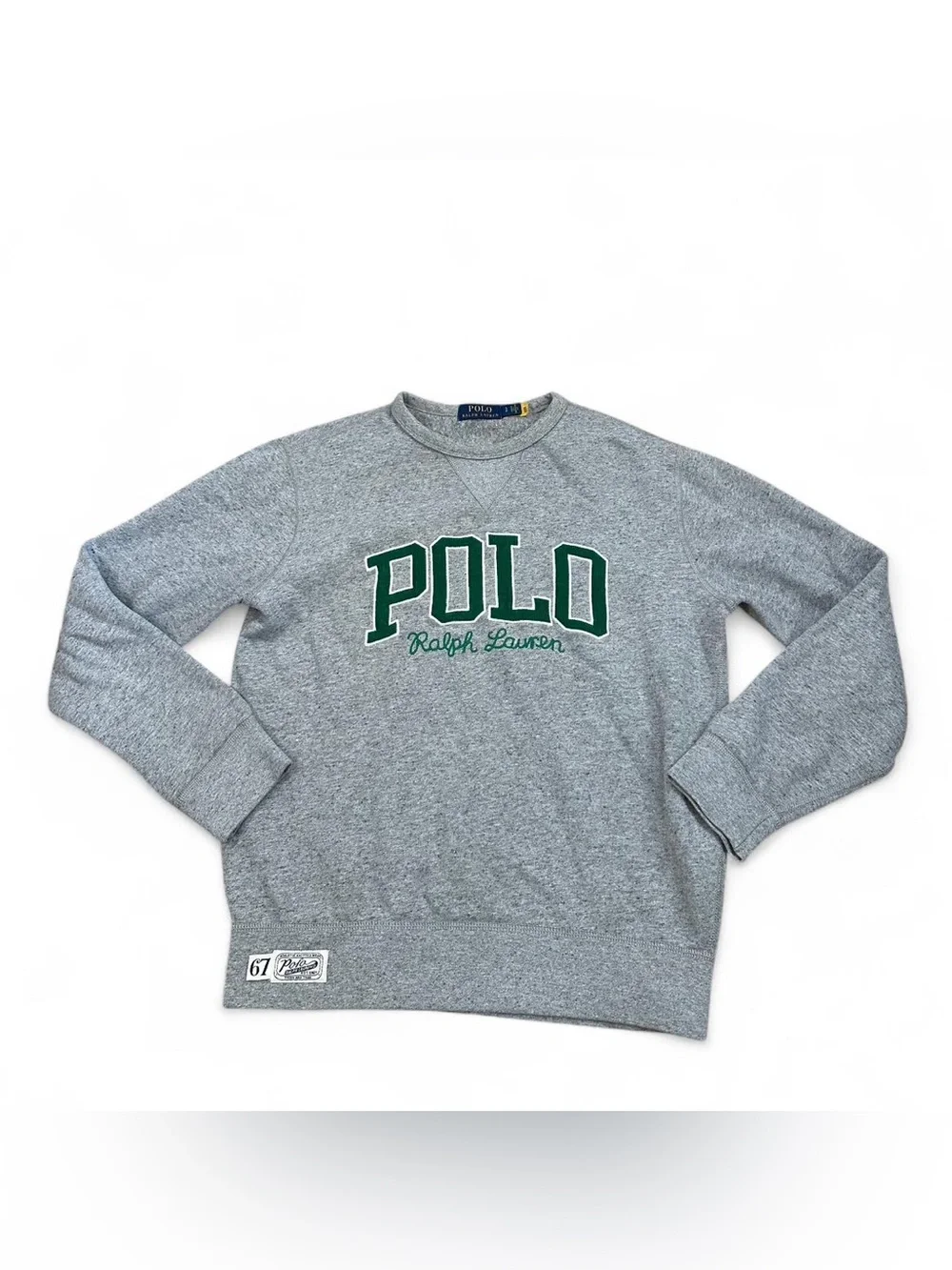 Polo Ralph Lauren Men’s Grey 67 Athletic Knitted Wear Crewneck Sweatshirt Medium